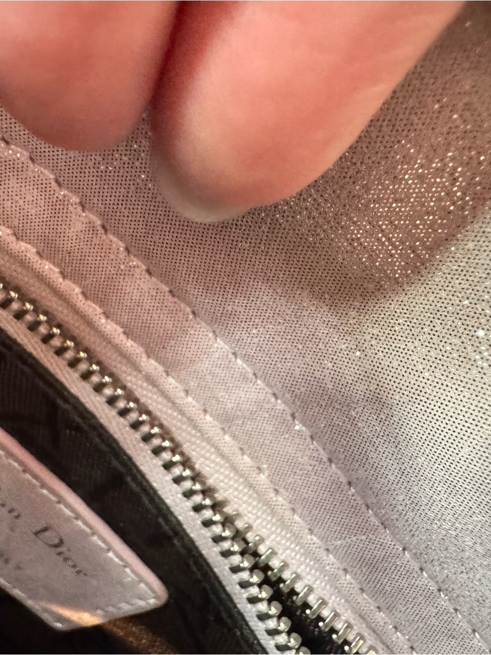 Dior Quilted Metallic Light Pink Crossbody Bag - Picture 5 of 12